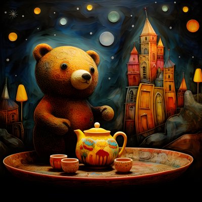 Teddybär und Honigtopf 1 von Kurt Heppke