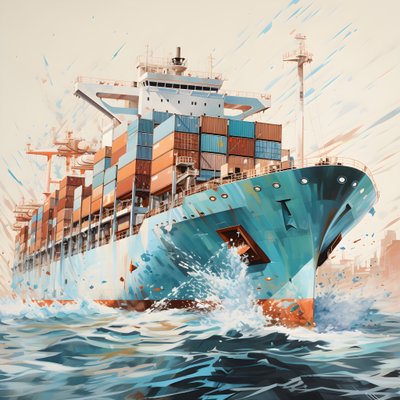 Ein großes Schiff im Wasser von Kurt Heppke
