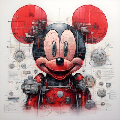 Technische Zeichnungen von Cyberpunk Mickey Mouse 3 von Kurt Heppke