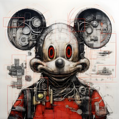 Technische Zeichnungen von Cyberpunk Mickey Mouse 4 von Kurt Heppke