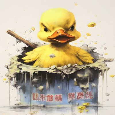 Trendiges Gummiente Werbeplakat - The Yellow von Kurt Heppke