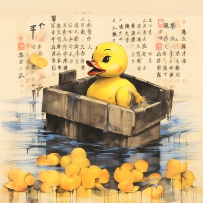 Trendiges Gummiente Werbeplakat - The Yellow von Kurt Heppke