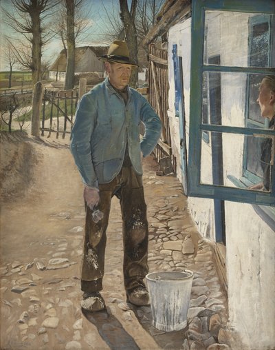 Das alte Haus weißeln von Laurits Andersen Ring