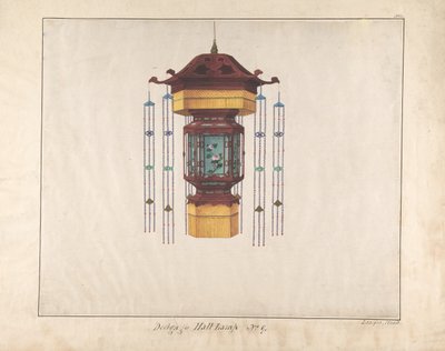 Entwurf für Hallenlampe Nr. 9, ca. 1845 von Lamqua