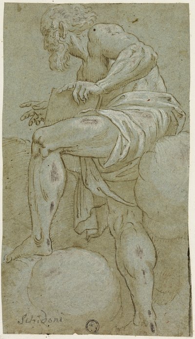 Stehender Prophet mit einem Buch von Lattanzio Gambara