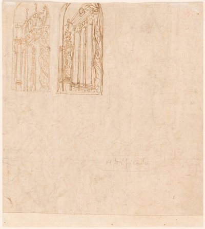 Zwei architektonische Studien von Lattanzio Gambara