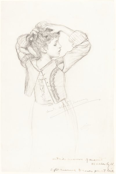 Junges Mädchen beim Ankleiden von Laura Theresa Alma Tadema