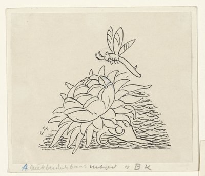 Blume mit einer Libelle von Leo Gestel (signed by artist)