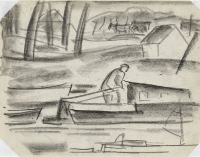 Schipper am Ruder von Leo Gestel