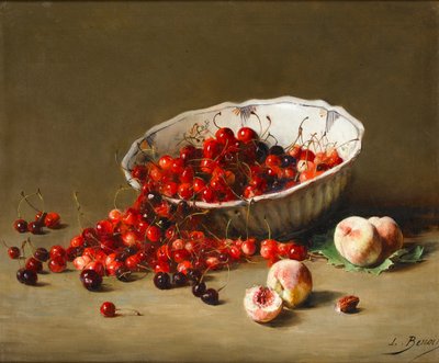Eine Schale Kirschen, um 1900 von Leon Alfred Benoit