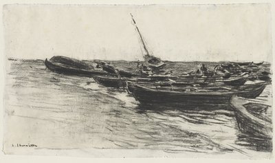 Boote am Strand, ca. 1874-81 von Leon Augustin Lhermitte