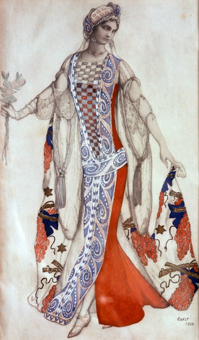 Dornröschen, Ballettkostümentwurf, um 1913 von Leon Bakst