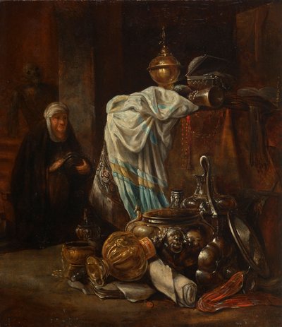 Stillleben mit Orientalia und Metallgefäßen von Leonaert Bramer