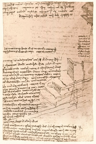 Architektonische Zeichnung, ca. 1472-1519, 1883 von Leonardo da Vinci
