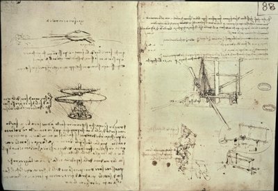 Studien für Luftschraube und Flugmaschinen von Leonardo da Vinci