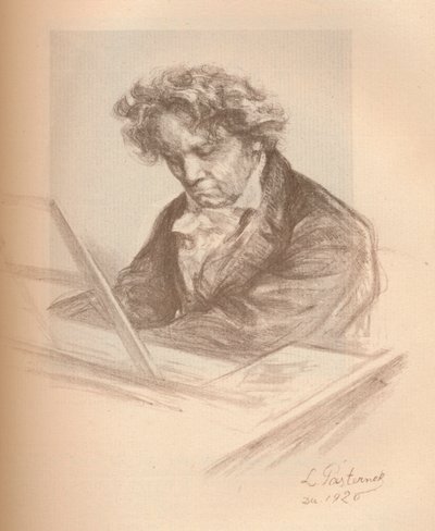 Porträt von Beethoven, 1920 von Leonid Osipovic Pasternak
