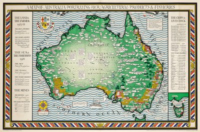 Eine Karte von Australien von Leslie MacDonald Gill