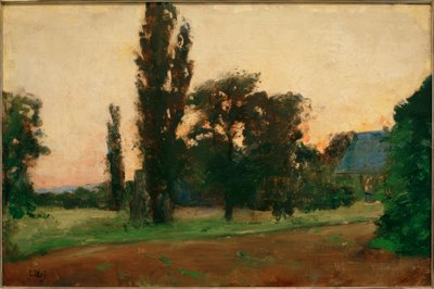 Abendstimmung über rheinischer Landschaft von Lesser Ury