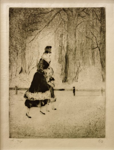 Dame mit Kind im Tiergarten von Lesser Ury