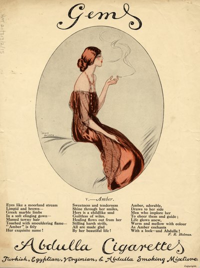 Abdulla-Zigaretten, 1920er Jahre von Lewis Baumer