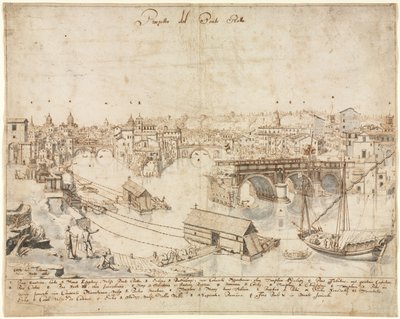 Achtzehn Ansichten von Rom: Die Ponte Rotto von Lievin Cruyl