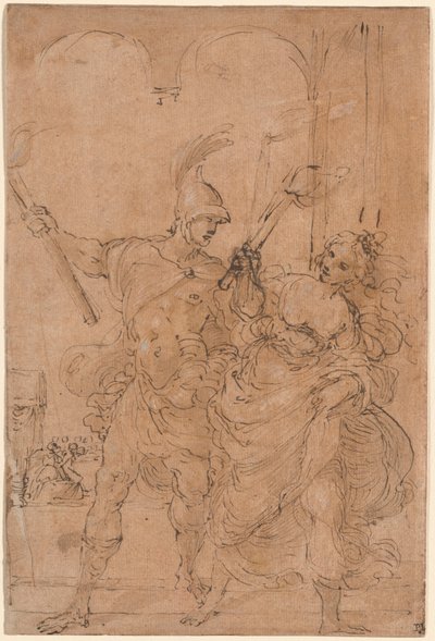 Alexander und Thaïs setzen Persepolis in Brand von Lodovico Carracci
