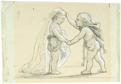 Vignette mit zwei Kindern von Lorenz Frølich