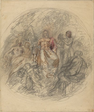 Studie von Jove und drei Göttinnen von Lorenzo Bartolini