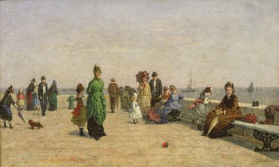 Der Pier in Honfleur von Louis Alexandre Dubourg