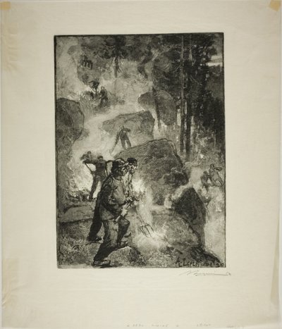 Farnbrenner im Wald von Louis Auguste Lepère
