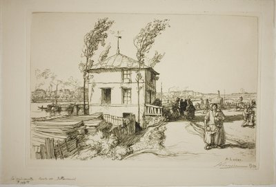 Taverne auf dem Weg nach Billancourt von Louis Auguste Lepère
