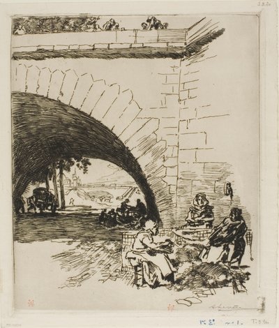 Wollkämmer am Pont Marie von Louis Auguste Lepère