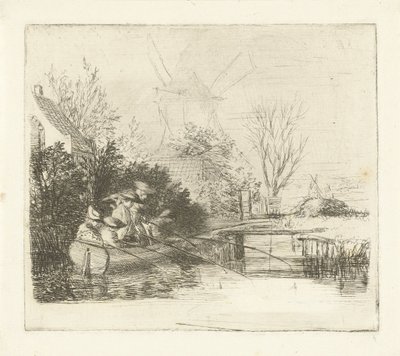 Angler bei einem Fluss von Louis Bernard Coclers
