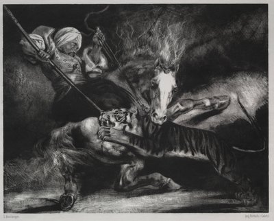 Ein Angriff durch einen Tiger von Louis Candide Boulanger
