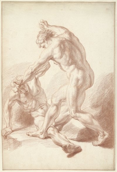 Zwei nackte Männer im Kampf von Louis Fabritius Dubourg