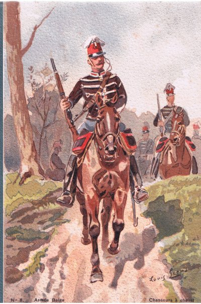 Chasseurs A Cheval, Postkarte, 1920er Jahre von Louis Geens
