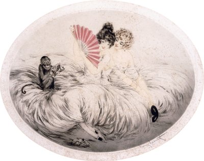 Hinter dem Fächer von Louis Icart