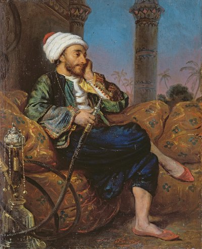 Ein ägyptischer Mann raucht eine Wasserpfeife von Louis Leopold Boilly