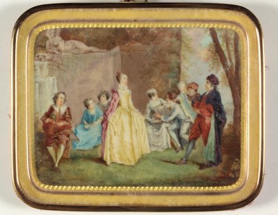 Fete Champetre (Emaille) von Louis Nicolas van (manner of) Blarenberghe