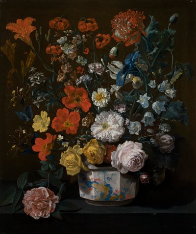 Blumen in einer Chantilly-Vase von Louis Tessier