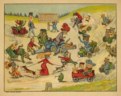 Katzen in verschiedenen Automobilen von Louis Wain