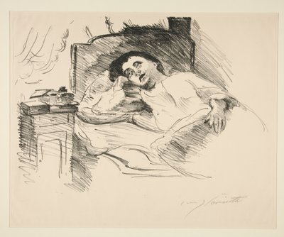 Dame ruht im Bett von Lovis Corinth