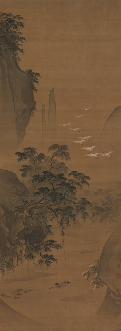 Herbstlandschaft mit Reihern und Enten von Lu Ji