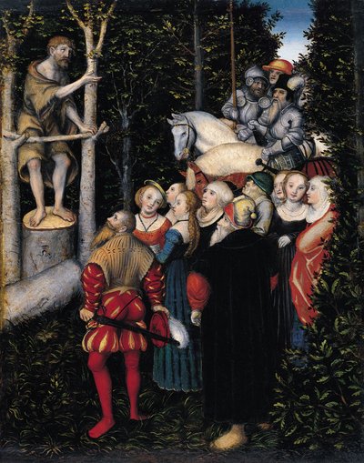 Die Predigt des Heiligen Johannes des Täufers von Lucas Cranach the Elder