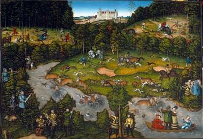 Jagd in der Nähe von Schloss Hartenfels von Lucas Cranach