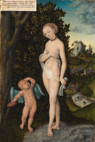 Venus mit Amor, der Honig stiehlt von Lucas Cranach d.Æ.