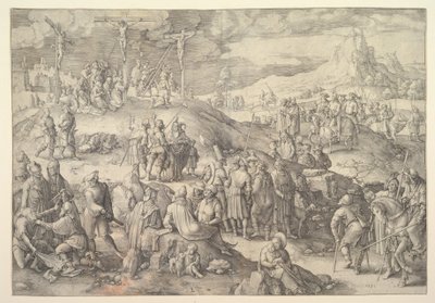 Kalvarienberg Golgatha, 1517 von Lucas van Leyden