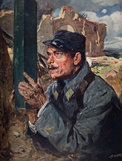 Französischer Soldat mit Periskop von Lucien Hector Jonas