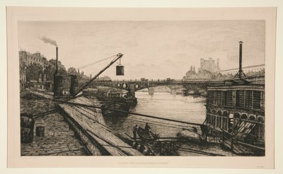 Le pont des Saints-Peres in Paris von Lucien Marcelin Gautier