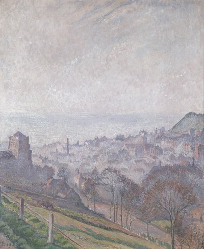 Hastings: Nebel, Sonne und Rauch, 1918 von Lucien Pissarro
